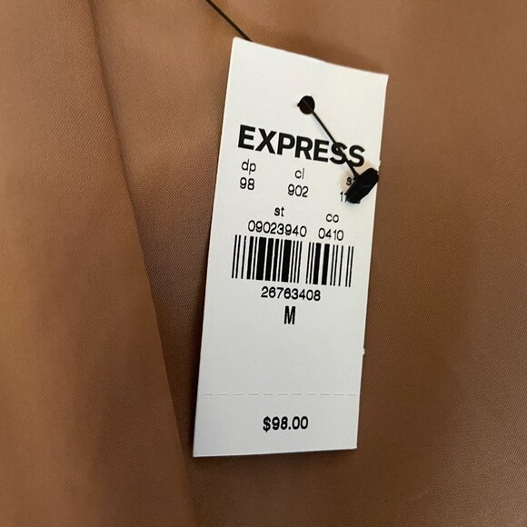 Express Light Brown Faux Fur Coat Size Medium NWT - Picture 9 of 14